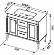 Тумба-умывальник напольная Aquanet Селена 105 белый/серебро 00201649+00186680