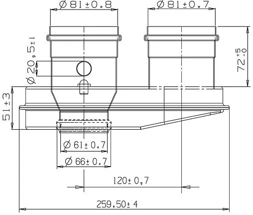 Адаптер разделительный Ø 60/100 x 80/80мм (алюм.) Protherm 3002186608