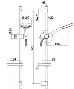 Душевая стойка Paffoni Luna хром ZSAL206CR Душевая стойка Paffoni Luna хром ZSAL206CR, 2