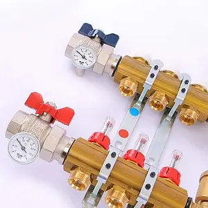 Группа коллекторная с расходомерами 3 отвода 1&quot;в/в x ¾&quot;ек Tiemme 3870008, 5