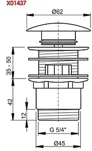 Выпуск автоматический для раковины с переливом Ravak ClickClack хром X01437 Выпуск автоматический для раковины с переливом Ravak ClickClack хром X01437, 2