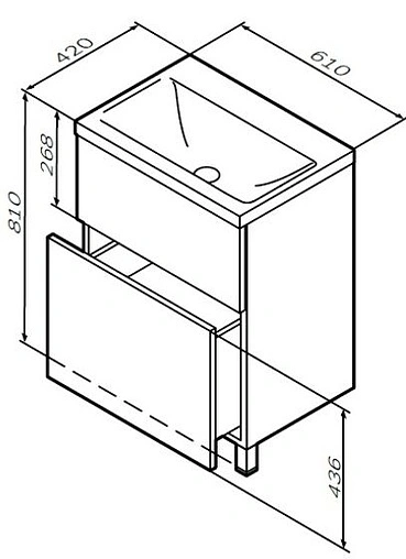 Тумба под умывальник напольная Am.Pm Gem 60 орех M90FSX06022NF32