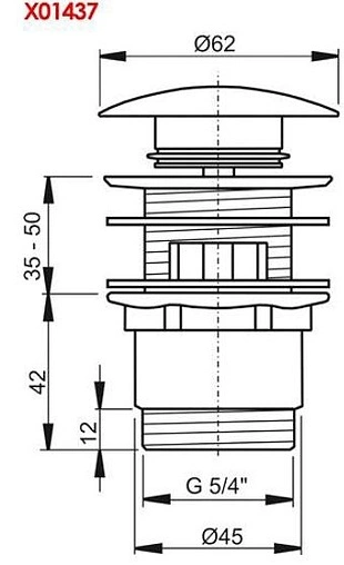 Выпуск автоматический для раковины с переливом Ravak ClickClack хром X01437 Выпуск автоматический для раковины с переливом Ravak ClickClack хром X01437