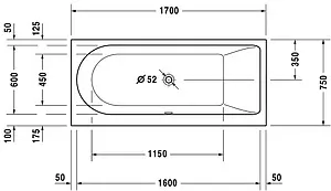 Ванна акриловая Duravit Darling New 170x75 R 700243000000000, 2