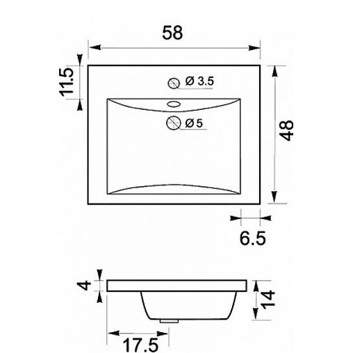 Раковина Aquanet Нота 58 белый 00281220