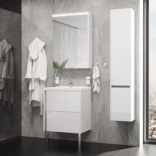 Шкаф-пенал подвесной Aquaton Стоун 30 L белый 1A228403SX01L