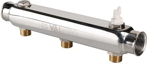 Коллектор распределительный проходной 5 отводов  1&quot;в/в x ½&quot;н Valtec VTc.510 VTc.510.SS VTc.510.SS.060405