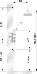 Душевая система с термостатом для душа Timo Nelson бронза/белый SX-1391/02SM Душевая система с термостатом для душа Timo Nelson бронза/белый SX-1391/02SM, 2
