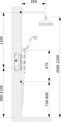 Душевая система с термостатом для душа Timo Nelson бронза/белый SX-1391/02SM