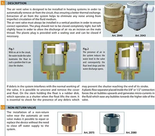Воздухоотводчик автоматический ½&quot;н Far Gaiser FA 2040 12