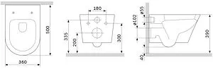 Унитаз подвесной безободковый Am.Pm Sense FlashClean белый C741701SC Унитаз подвесной безободковый Am.Pm Sense FlashClean белый C741701SC, 2