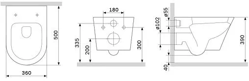 Унитаз подвесной безободковый Am.Pm Sense FlashClean белый C741701SC