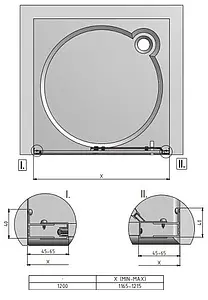 Дверь в нишу 1200мм прозрачное стекло Roltechnik Exclusive Line ECD2/1200 black elox P 565-120000P-05-02, 2