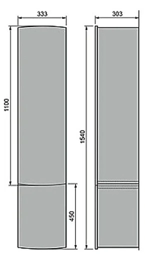 Шкаф-пенал подвесной Raval Moon 33 белый Moo.04.110/P/W