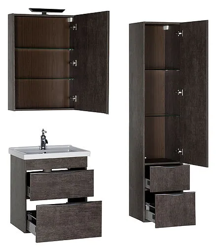 Шкаф-зеркало Aquanet Эвора 60 R дуб антик 00182996 Шкаф-зеркало Aquanet Эвора 60 R дуб антик 00182996