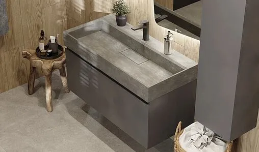 Тумба под умывальник подвесная Raval Facet 100 антрацит Fac.01.100/P/A/RL