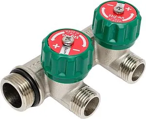 Коллектор регулирующий проходной 2 отвода ¾&quot;в/н x ½&quot;н Uni-fitt 411N3220, 1