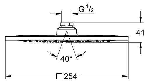 Лейка верхнего душа Grohe Rainshower F-Series 10 хром 27271000