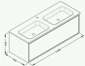 Тумба-умывальник подвесная ISVEA Pro 120 антрацит 21MGS019121I+10SL50121SV Тумба-умывальник подвесная ISVEA Pro 120 антрацит 21MGS019121I+10SL50121SV, 2