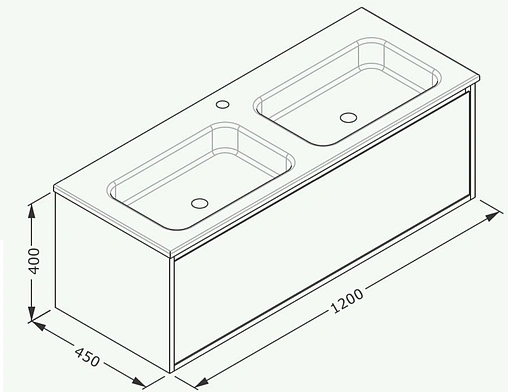 Тумба-умывальник подвесная ISVEA Pro 120 антрацит 21MGS019121I+10SL50121SV