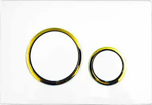 Клавиша смыва для унитаза Azario AZ-8200-0046 кнопки/белый глянцевый, кольца/золото, 1