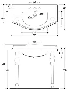 Раковина Kerasan Retro 100 белый 105001*1 Раковина Kerasan Retro 100 белый 105001*1, 2