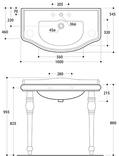 Раковина Kerasan Retro 100 белый 105001*1