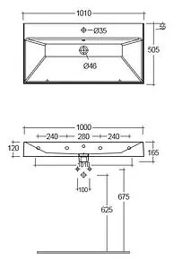 Раковина Kludi Resa 100 черный матовый 59WW10139 Раковина Kludi Resa 100 черный матовый 59WW10139, 2