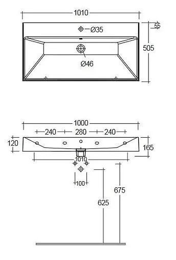 Раковина Kludi Resa 100 черный матовый 59WW10139