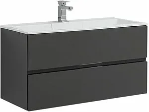 Тумба-умывальник подвесная Aquanet Алвита 100 серый антрацит 00240112+00222717, 1
