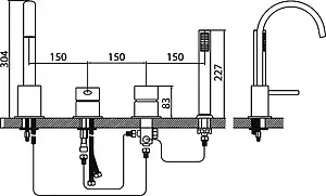 Смеситель на борт ванны на 4 отверстия Cezares Over хром OVER-BVD-01-Cr Смеситель на борт ванны на 4 отверстия Cezares Over хром OVER-BVD-01-Cr, 2