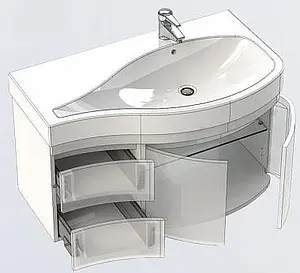 Тумба-умывальник подвесная Aquanet Сопрано 95 R белый 00169633+НФ-00007880, 4