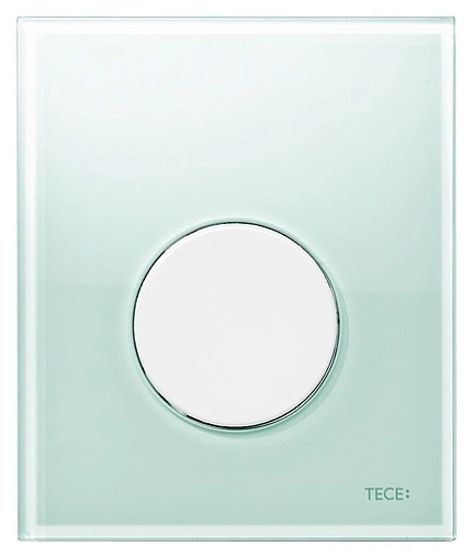 Клавиша смыва для писсуара TECEloop Urinal 9242651 кнопка/белый глянцевый, панель/стекло мятный зеленый
