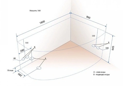 Ванна акриловая Triton Мишель 180x95 R Щ0000005904
