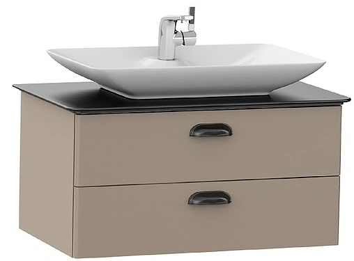 Тумба под умывальник подвесная Isvea Bei 80 норка/чёрный 21BE1064080I