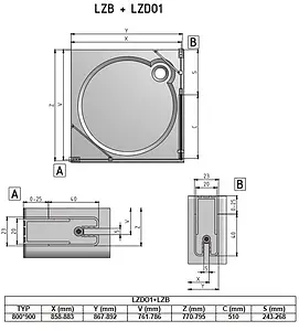 Душевое ограждение 800x900мм прозрачное стекло Roltechnik Lega Lift Line LZDO1+LZB/800*900 226-8000000-00-02+228-9000000-00-02, 2