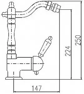 Смеситель для биде Rav Slezak Labe золото/белый L508.5/9Z Смеситель для биде Rav Slezak Labe золото/белый L508.5/9Z, 2