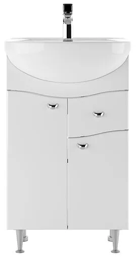 Тумба-умывальник напольный Айсберг Волна 50 белый DA1013T+46200081927581