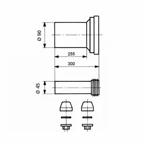 Комплект канализационной арматуры для инсталляции Sanit 58.932.00, 2