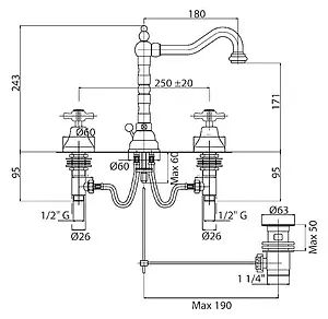 Смеситель для раковины Cezares Lord хром LORD-BLS2-01 Смеситель для раковины Cezares Lord хром LORD-BLS2-01, 2
