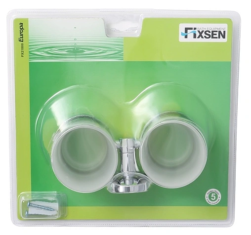 Стакан двойной Fixsen Europa хром FX-21807