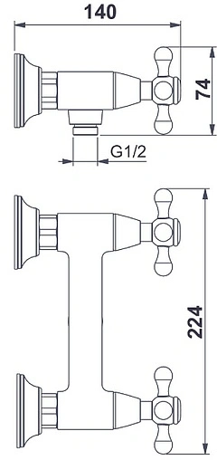 Смеситель для душа D&amp;K Hessen Hercules хром DA1423141
