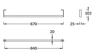 Полотенцедержатель Kerama Marazzi Logica 90 черный матовый LO.trl.90\BLK.M, 2