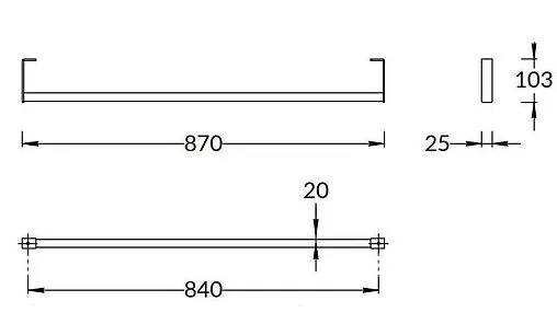 Полотенцедержатель Kerama Marazzi Logica 90 черный матовый LO.trl.90\BLK.M