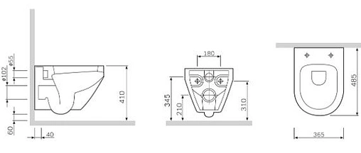 Комплект 6 в 1 Am.Pm Spirit 2.0 FlashClean I012702/I014151/C701700SC с кнопкой хром глянцевый