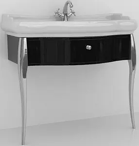 Консоль с умывальником напольная Kerasan Retro 100 чёрный/хром 7363K3+, 1