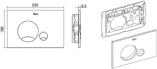 Клавиша смыва для унитаза Roca One Luna ZRU9307694 хром глянцевый