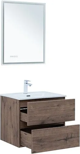 Тумба под умывальник подвесная Aquanet Алвита New 60 дуб веллингтон/табак 00334184