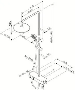 Душевая система с термостатом для душа Am.Pm Inspire 2.0 хром F0750A400 Душевая система с термостатом для душа Am.Pm Inspire 2.0 хром F0750A400, 2