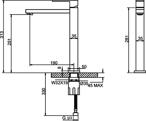 Смеситель для кухни Cezares Molveno хром MOLVENO-LLPM-01-Cr